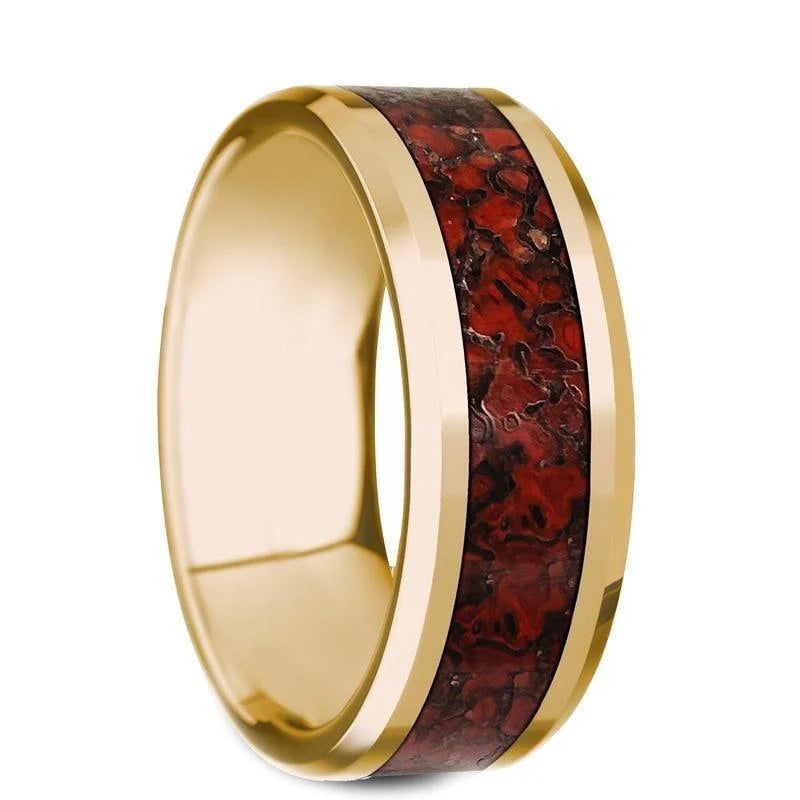 PYRA 14K Yellow Gold Red Dinosaur Bone