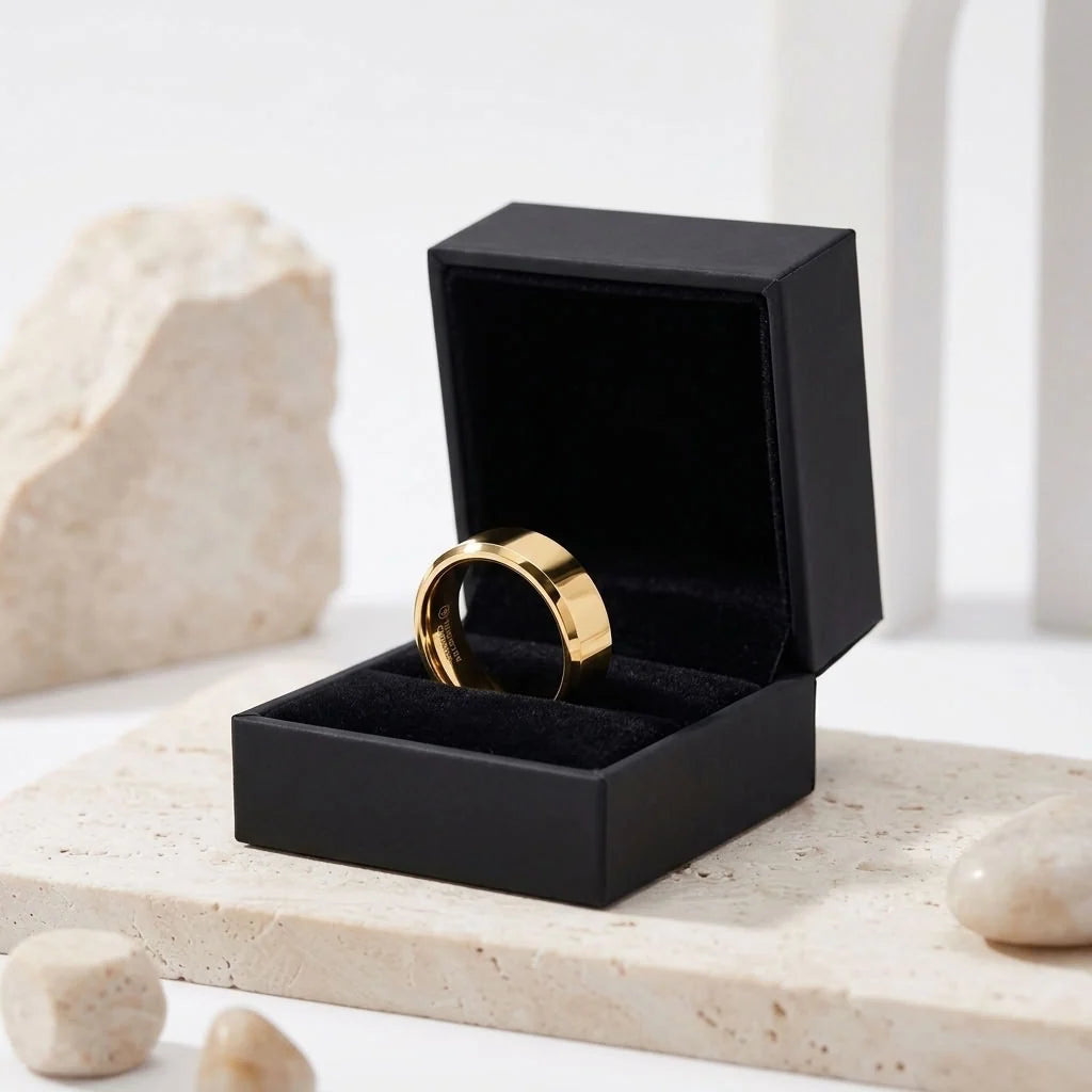 RHODES Gold-Plated Tungsten Band