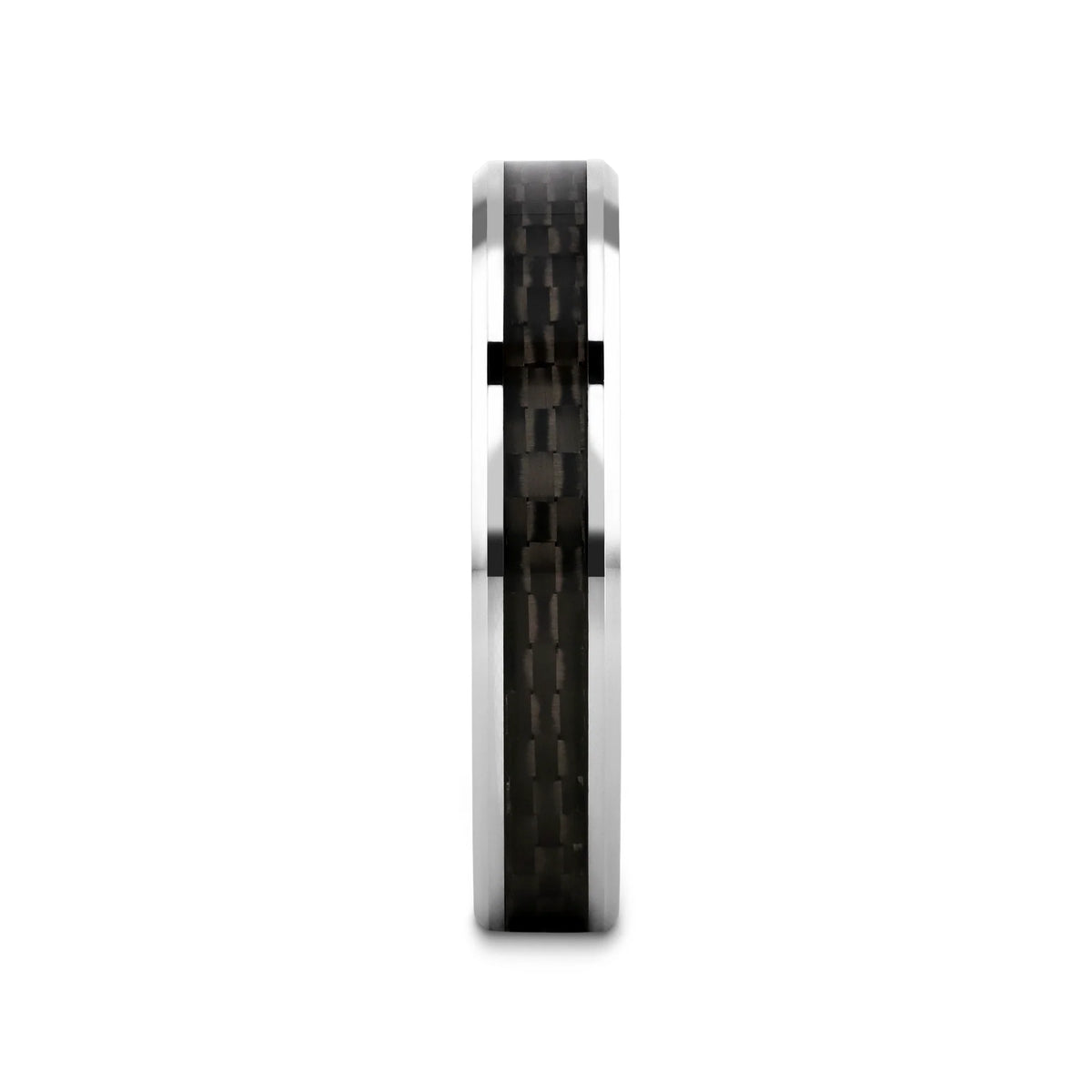 MAXIMUS Black Carbon Fiber Inlay Tungsten Carbide Wedding Band - 4mm - 12mm