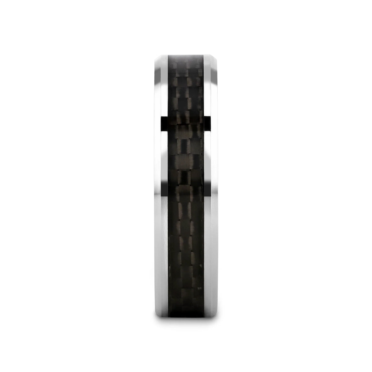 MAXIMUS Black Carbon Fiber Inlay Tungsten Carbide Wedding Band - 4mm - 12mm