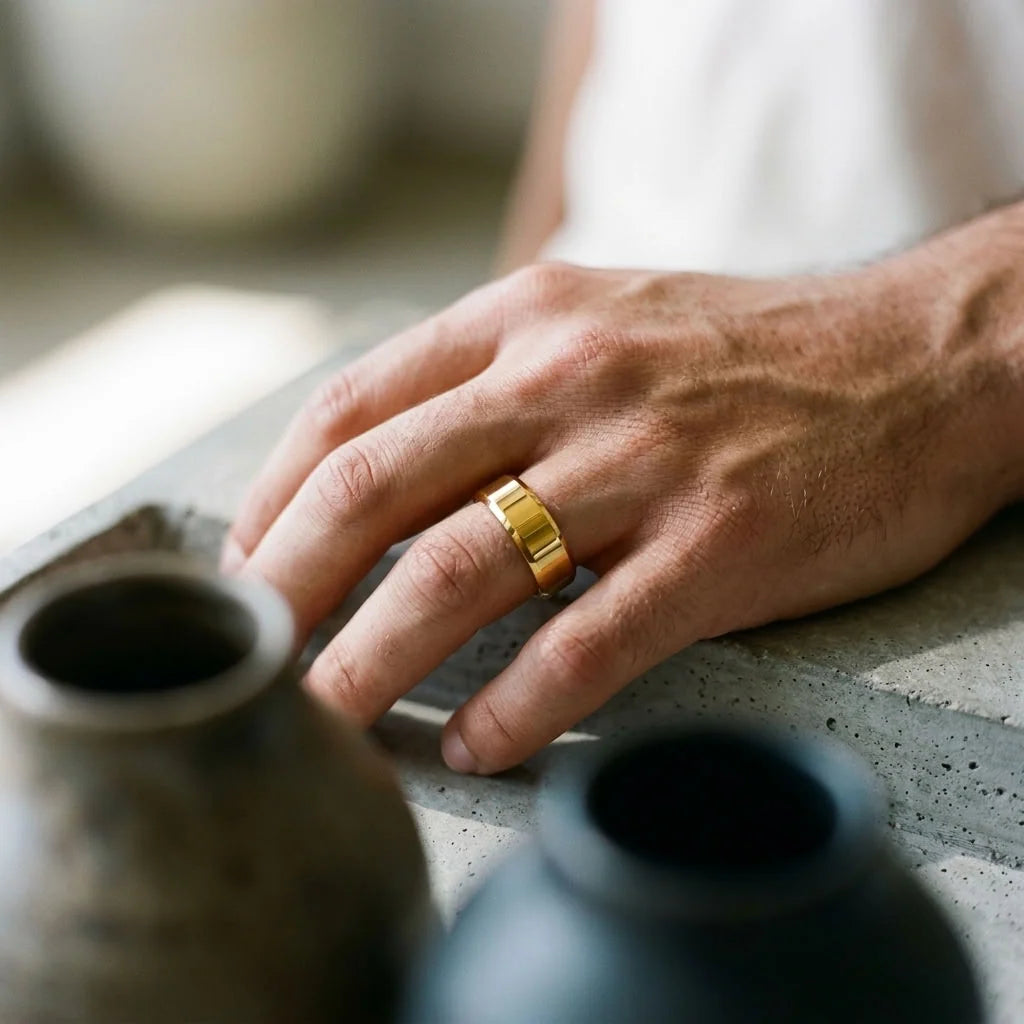 RHODES Gold-Plated Tungsten Band