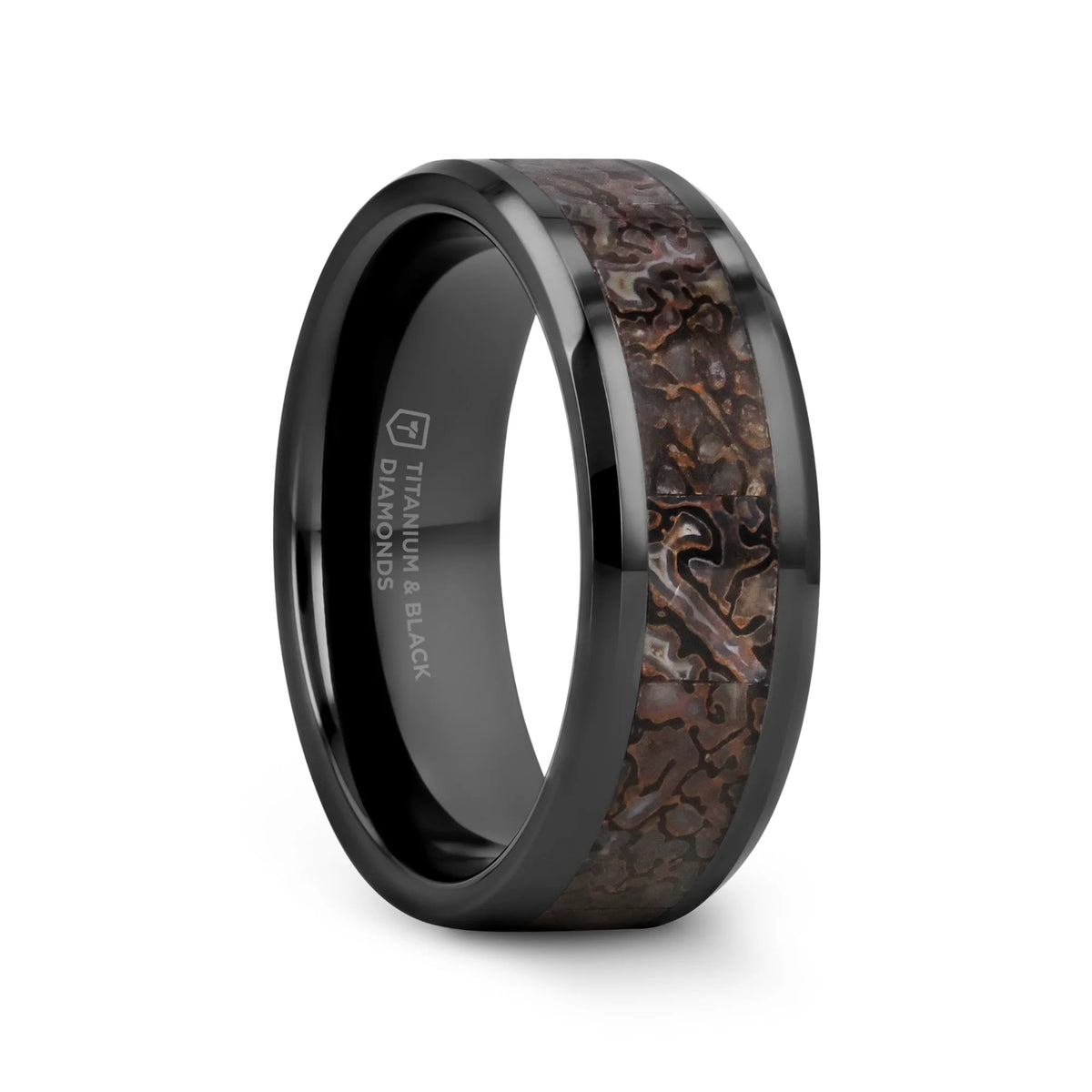 SILURIAN Dinosaur Bone Inlaid Black Ceramic