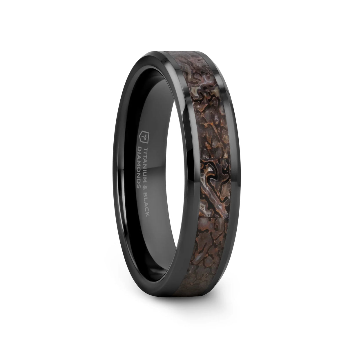 SILURIAN Dinosaur Bone Inlaid Black Ceramic