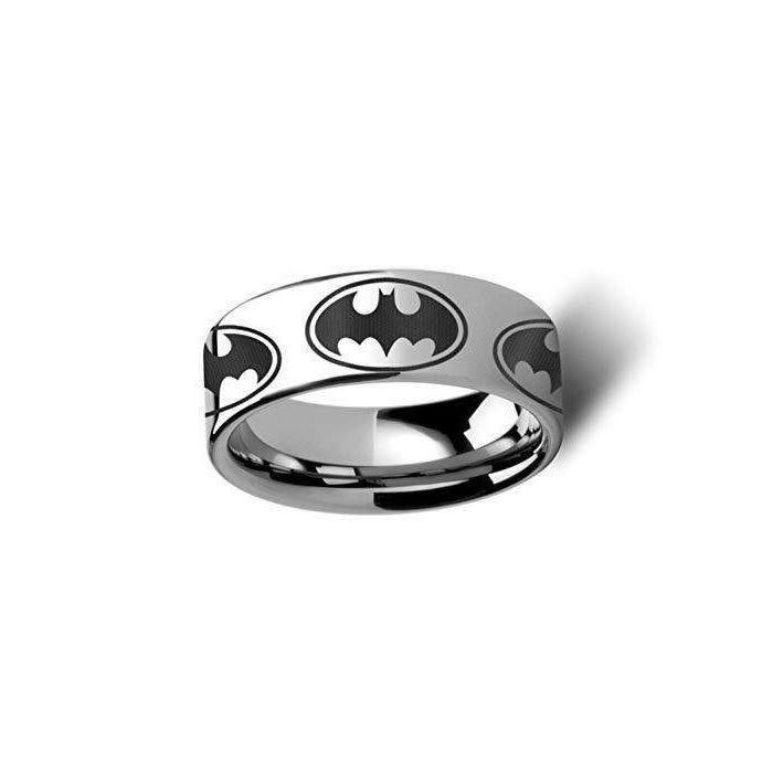 Batman Dark Knight Super Hero Tungsten Engraved Ring - 10mm - 12mm