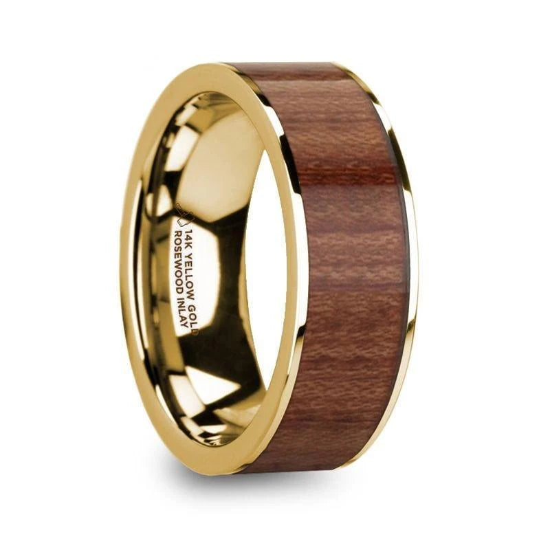 TELAMON 14k Yellow Gold Rosewood Inlay
