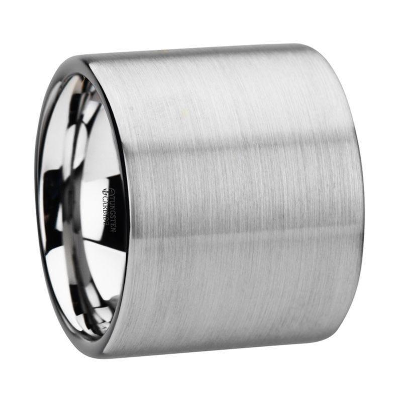 MERCURY Flat Brushed Finish Tungsten Wedding Ring - 2mm - 12mm