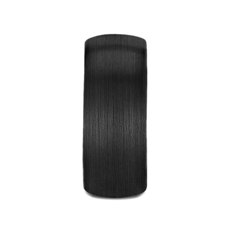 RAIDER Domed Brush Finished Black Tungsten Wedding Band - 2mm - 10mm