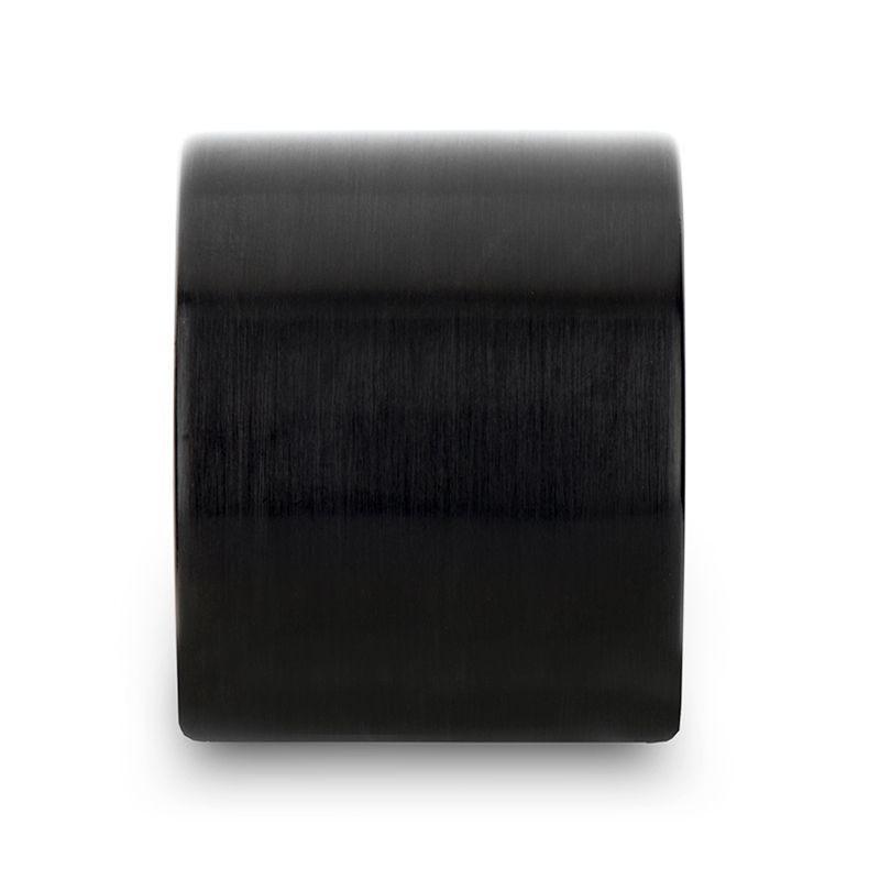 SAN ANTONIO Flat Black Tungsten Carbide Band with Brushed Finish - 4mm - 12mm
