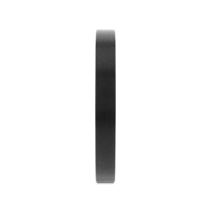 SAN ANTONIO Flat Black Tungsten Carbide Band