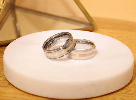 14K Gold Inlay Rings