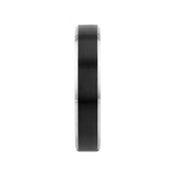 ASTON Black Brushed Center Tungsten Ring with Polished Beveled Edges - 4mm - 10mm