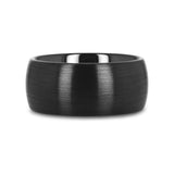 ATTOR Domed Brush Finished Black Ceramic Wedding Band - 10mm - 12mm