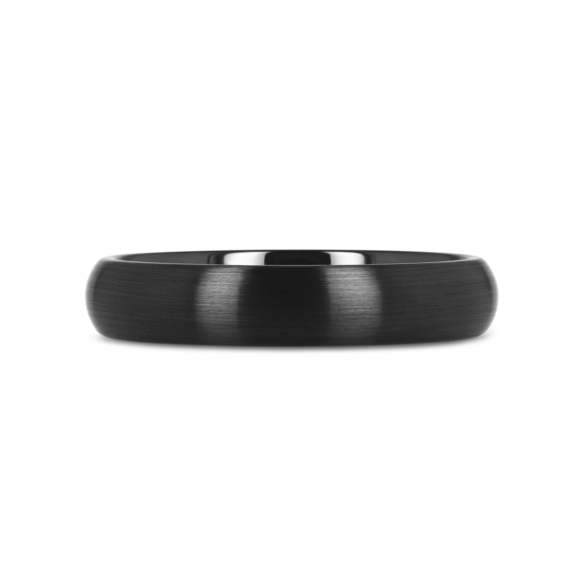 ATTOR Domed Brush Finished Black Ceramic Wedding Band - 2mm - 12mm