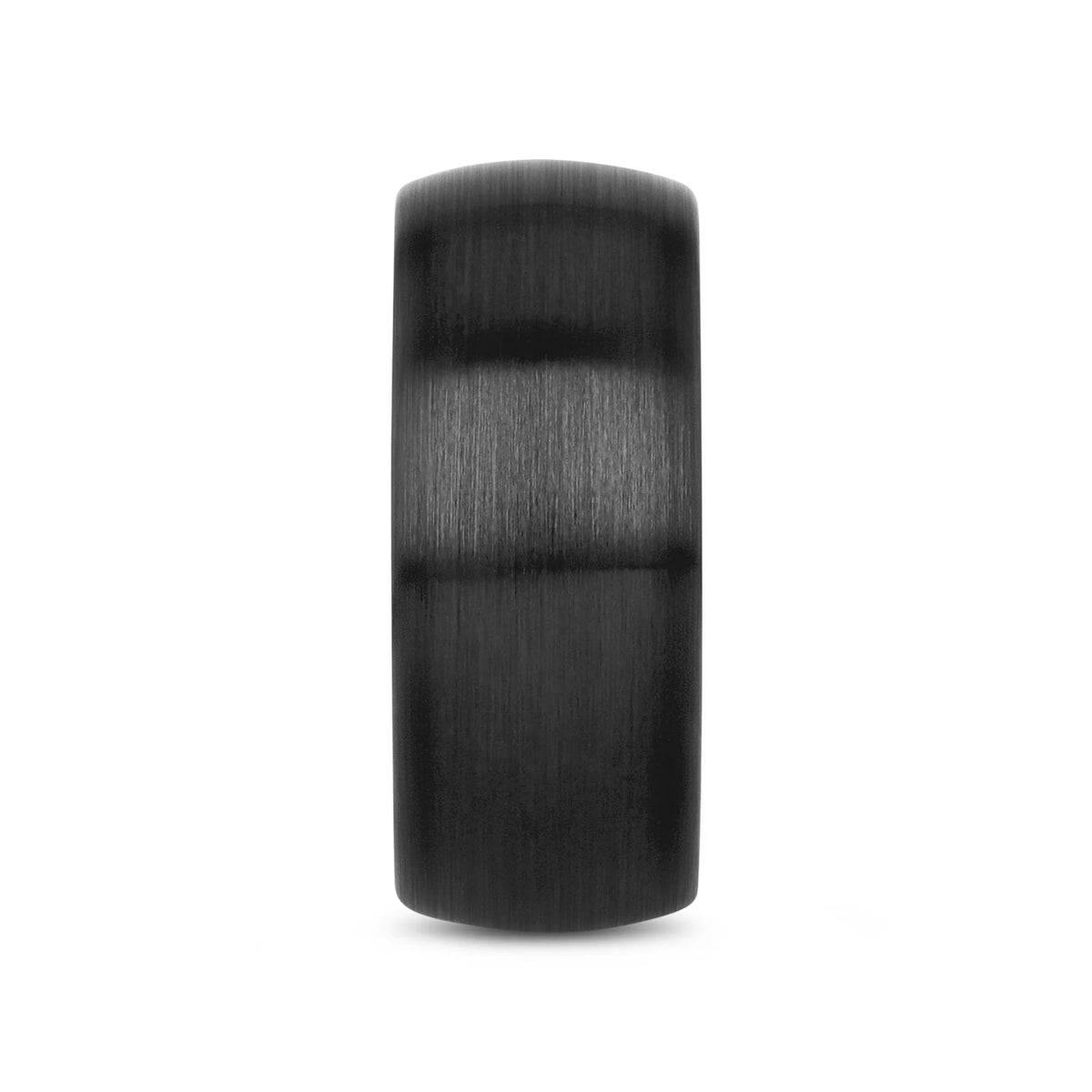 ATTOR Domed Brush Finished Black Ceramic Wedding Band - 10mm - 12mm