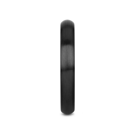 ATTOR Domed Brush Finished Black Ceramic Wedding Band - 2mm - 12mm