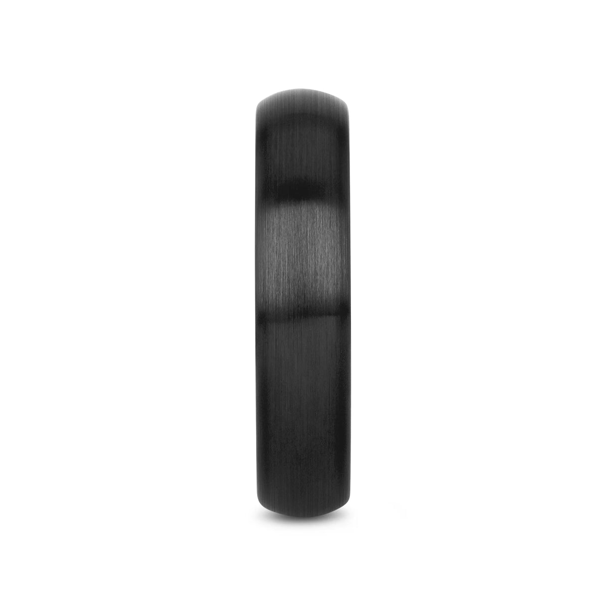 ATTOR Domed Brush Finished Black Ceramic Wedding Band - 2mm - 12mm