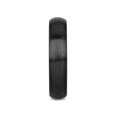 ATTOR Domed Brush Finished Black Ceramic Wedding Band - 2mm - 12mm