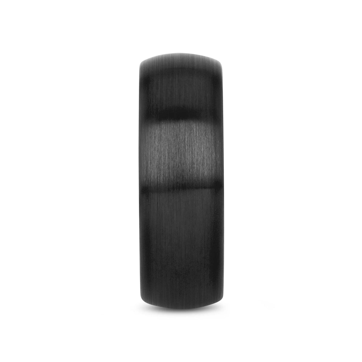ATTOR Domed Brush Finished Black Ceramic Wedding Band - 2mm - 12mm
