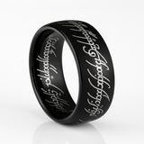 LOTRR Black Personalized Custom Elvish Ring inside outside engraving 4mm - 10mm