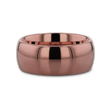 COFFEE Traditional Domed Espresso Tungsten Carbide Wedding Ring - 8mm