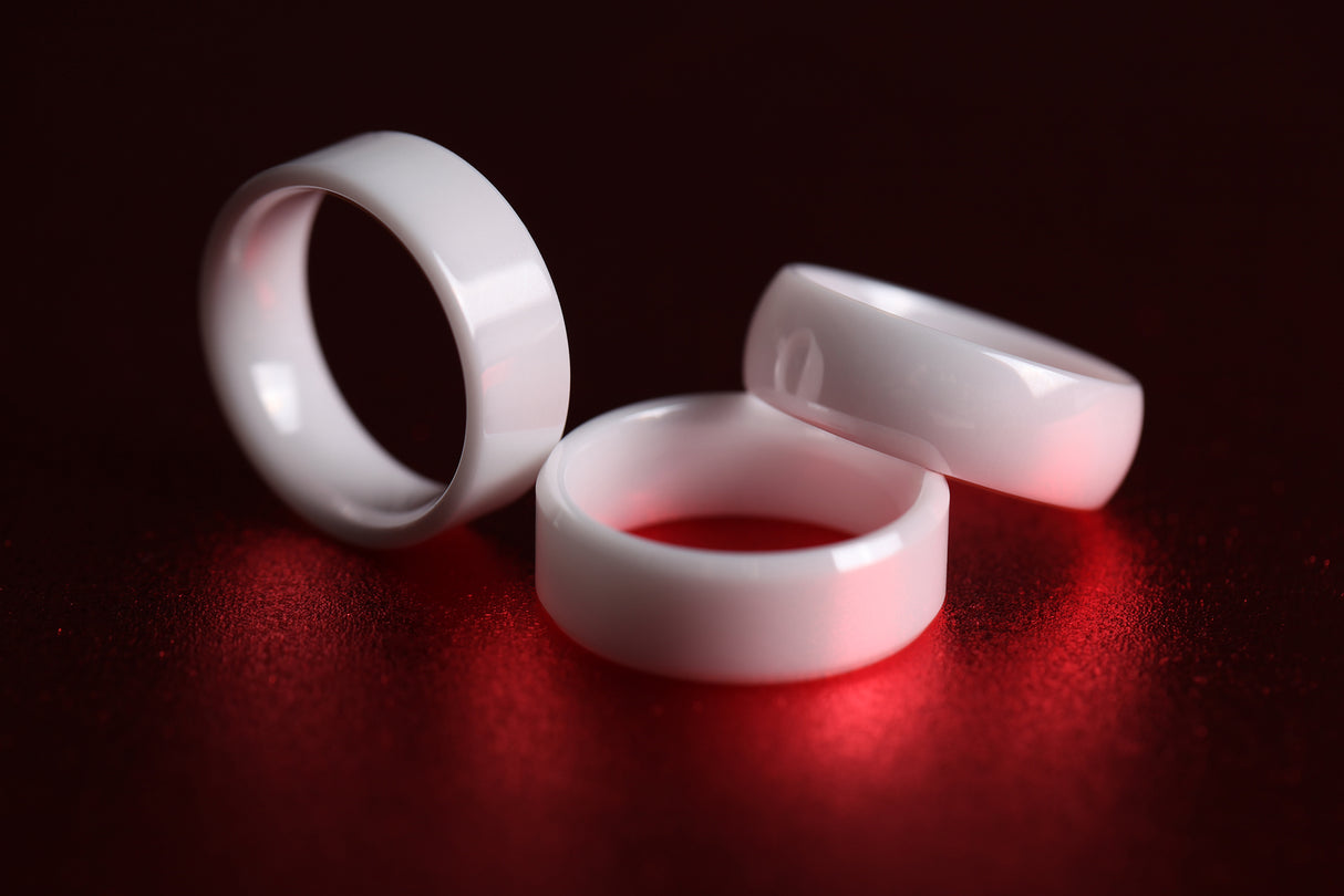 GLACIER White Ceramic Wedding Band