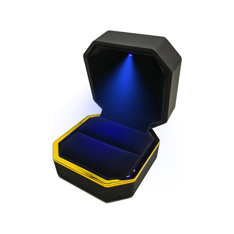 Black Velvet LED Ring Box – Engagement, Wedding & Proposal Case