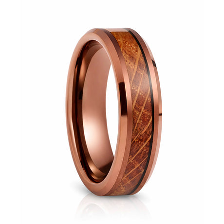 6mm Tungsten Carbide Espresso Brown Wood Ring