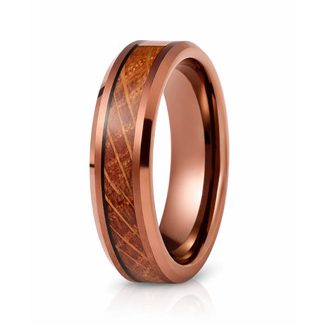 6mm Tungsten Carbide Espresso Brown Wood Ring