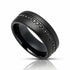 8mm Black Tungsten Wedding Band with Black Sapphires