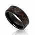 8mm Black Tungsten Carbide Ring With Red Carbon Fiber Inlay