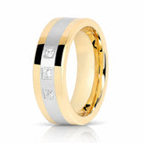 8mm - Tungsten Rings for Men Gold Silver, Diamond Wedding Bands, 3 CZ diamonds