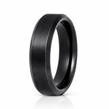 6mm -10mm Black Tungsten Carbide Wedding Ring with Brushed Center