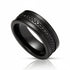 8mm - Mens Tungsten Wedding Band, Brushed Black CZ Diamonds, Tungsten Ring