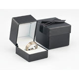 Luxury Ring Box – Black & White Leather Engagement Ring Case