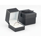Luxury Ring Box – Black & White Leather Engagement Ring Case