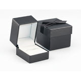 Luxury Ring Box – Black & White Leather Engagement Ring Case
