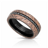 CHARGER Black Tungsten Ring with Superconductor Finish and Black Sapphires - 8mm