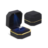 Black Velvet LED Ring Box – Engagement, Wedding & Proposal Case