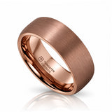 JAVA 8mm Domed Espresso Tungsten Carbide Wedding Band with Brushed Finish