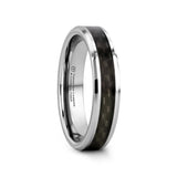 MAXIMUS Black Carbon Fiber Inlay Tungsten Carbide Wedding Band - 4mm - 12mm