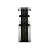 MAXIMUS Black Carbon Fiber Inlay Tungsten Carbide Wedding Band - 4mm - 12mm