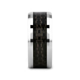 MAXIMUS Black Carbon Fiber Inlay Tungsten Carbide Wedding Band - 4mm - 12mm