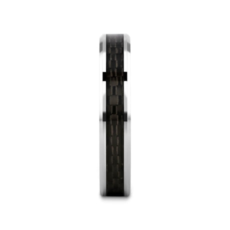 MAXIMUS Black Carbon Fiber Inlay Tungsten Carbide Wedding Band - 4mm - 12mm