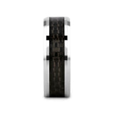 MAXIMUS Black Carbon Fiber Inlay Tungsten Carbide Wedding Band - 4mm - 12mm