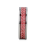 PINK Tungsten Wedding Band W/Pink Carbon Fiber