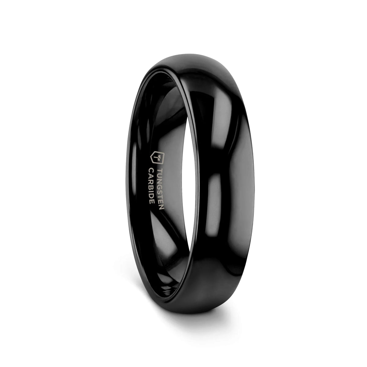 RAVEN Domed Black Tungsten Wedding Band - 2mm - 12mm