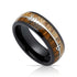 8mm Black Tungsten Wedding Ring W/ Koa Wood & Antler Arrow Ring