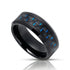 8mm Black Tungsten Ring With Blue Carbon Fiber Inlay, Engagement Ring