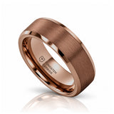 ROKA 8mm Espresso Tungsten Carbide Wedding Band with Brushed Center