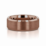 ROKA 8mm Espresso Tungsten Carbide Wedding Band with Brushed Center